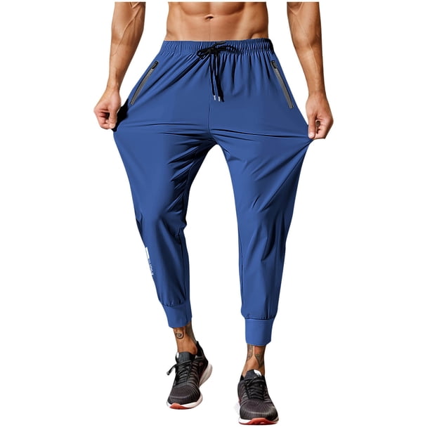Ceisia Men's Gift Sports Pants High Stretch Quick-drying Breathable Relaxed Fit Mid-Rise Elastic Waist Cuffed Ankles Gym Runni ng Pants