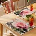thumbnail image 4 of Flowers Stamps Placemats Set of 2, Vintage Eiffel Tower Cards Non-Slip Place Mats Washable Table Mats for Kitchen Dining Table Decorations Indoor/Outdoor, 4 of 9