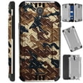 thumbnail image 1 of Compatible Wiko Ride (Boost) Case Brushed Metal Texture Hybrid TPU Silver Guard Phone Cover (Camo Brown Crosshatch), 1 of 3