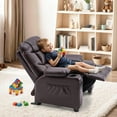 thumbnail image 3 of Mcombo Big Kids Recliner Chair for Boys and Girls Room, 3+ Age Group,Faux Leather 7366, Light Brown, 3 of 10