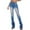 Blue, variant on Lindreshi Jeans for Women Women's Summer Fashion Design Solid Color High Waist One Button Perforated Comfort Stretch Pants