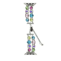 Pearl Beaded Bracelet Compatible with Apple Watch Bands 42mm 44mm 45mm 49mm,Bling Diamond Band Shiny Dressy Metal Strap for iWatch Series 9 8 7 6 5 4 3 2 SE Ultra Women,C