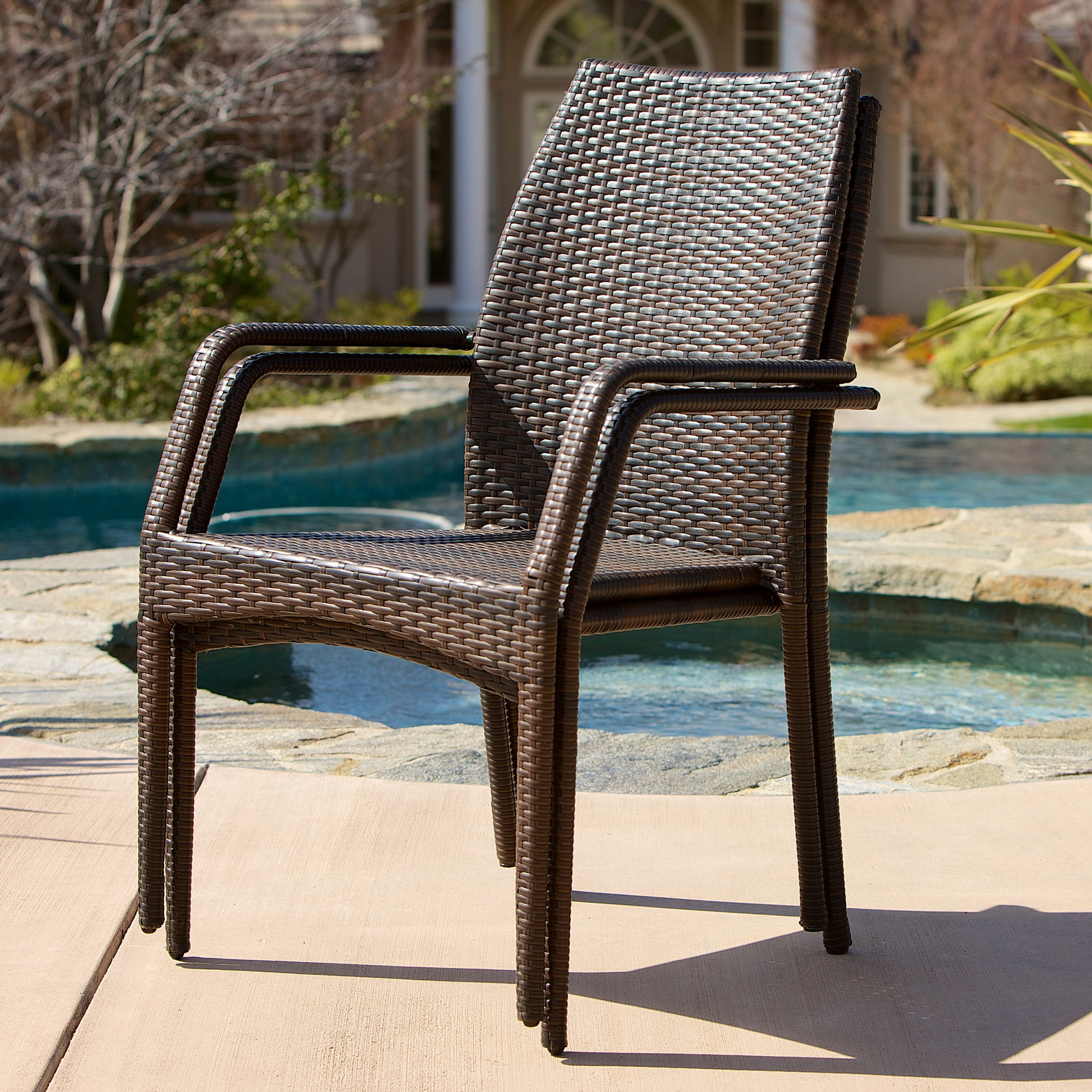 Brown Outdoor Wicker Chairs (Set of 2)