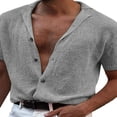 thumbnail image 1 of Men‘s Casual Short Sleeve Button Shirts with Lapel Collar for Summer, 1 of 2