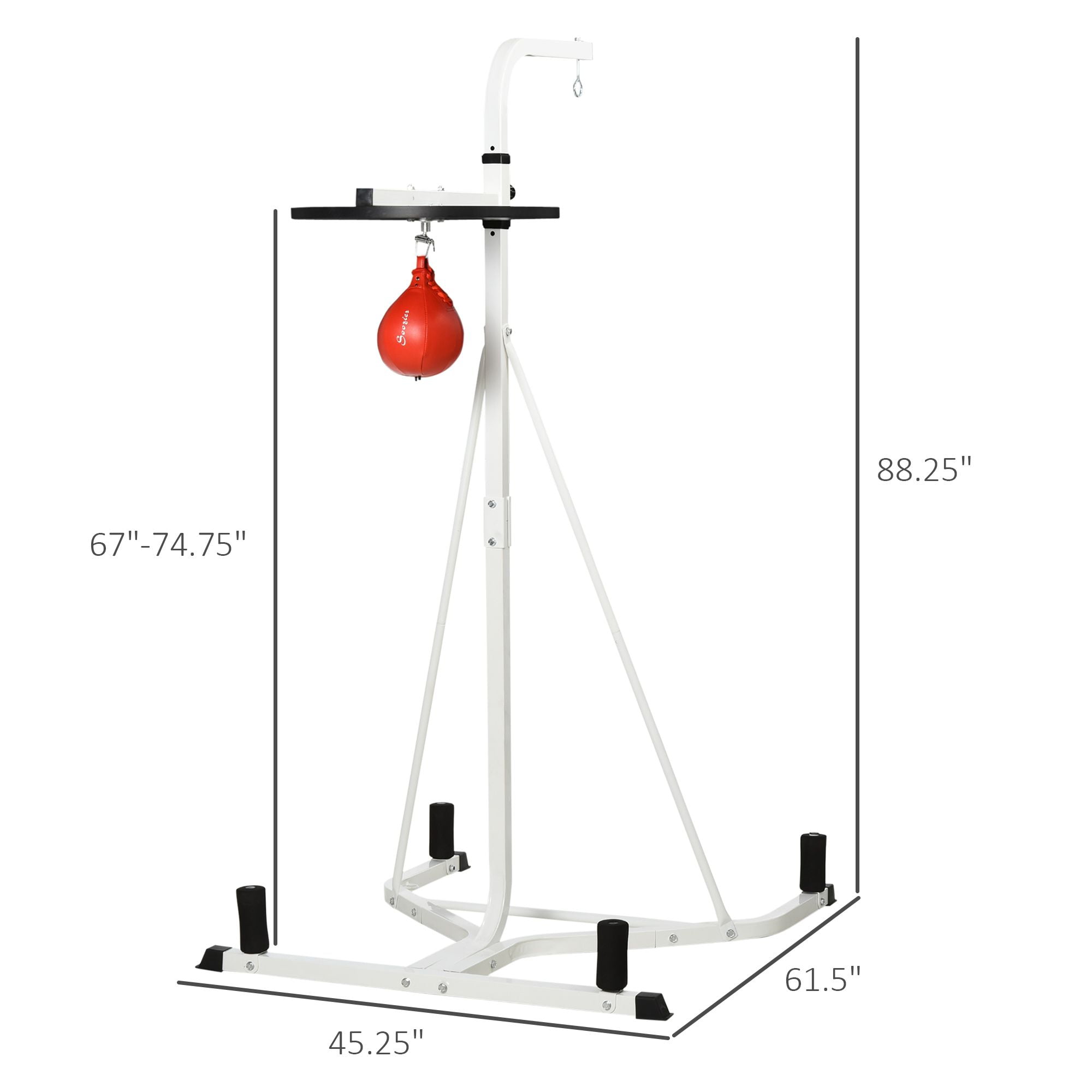 Dranite 2 in 1 Heavy Duty Punching Bag Stand, Height Adjustable with Weighted Base & Speed Bag for Home Gym