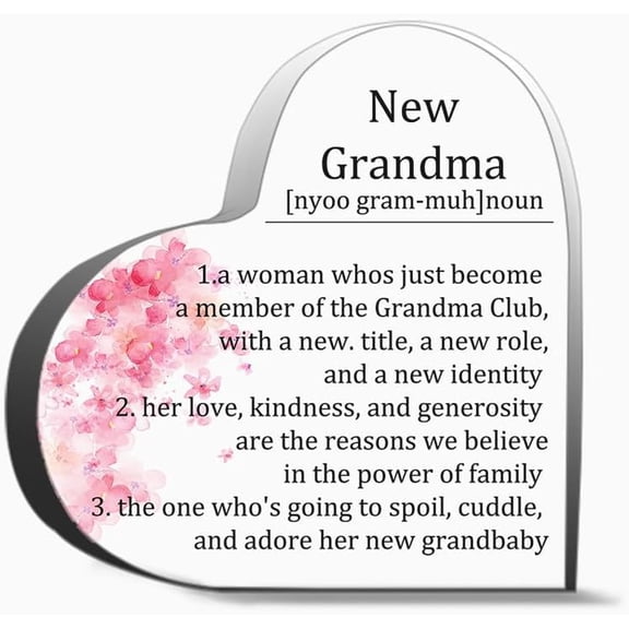 New Grandma Gifts First Time Best Grandma Ever Thank You Gift For New Grandma Birthday Christmas New Gifts Desk Decorative Sign Acrylic Sign For Office Desk Table Shelf