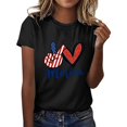 thumbnail image 1 of Cathalem T-Shirts Oversize pour Femmes Col Rond Manches Courtes Extensible Ajusté Crop Tops, Noir TTG, 1 of 4