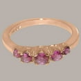 thumbnail image 6 of LBG British Made 9k Rose Gold Natural Pink Tourmaline Womens band Ring - 33 size options - Size 10.75, 6 of 7