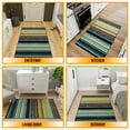 thumbnail image 4 of Ottomanson Striped Area Rug 3'3" x 5' - Non Slip Low Pile Carpet, Multicolor, 4 of 11