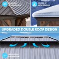 thumbnail image 5 of 12x20FT Outdoor Permanent Hardtop Gazebo with Steel Canopy, Aluminum Frame, Weather-Resistant for Patio, Garden, and Backyard – Ideal for Outdoor Gatherings and Shade, 5 of 5