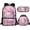 Cute Cat Pink Cherry Blossom, variant on Highland Cow Backpack for Teen Girls Middle School Bag and Lunch Bag Pencil Case Set 3 In 1 Dahlia Elementary School Bookbag Rucksack for Kids Child Daypack Satchel