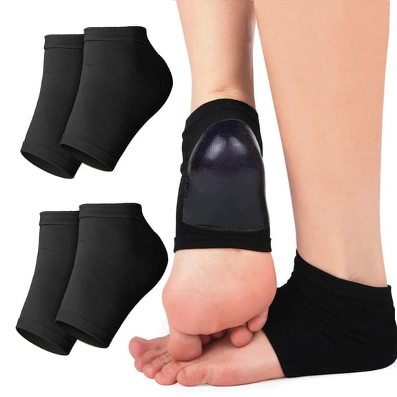 2 Pairs Gel Heel Cushions – Open-Toe Silicone Heel Protectors for Daily Foot Comfort & Softening