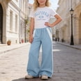thumbnail image 3 of shoper Girls' Summer 2-Piece Outfit Set Bow-Embellished Short-Sleeve Top + Flared Pants Size 8-13 Years, 3 of 10