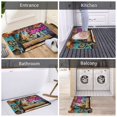 thumbnail image 4 of Salouo Graffiti Lamp Urban Scene Pattern Outdoor Indoor Sturdy Doormats 16’’×24’’, Anti Fatigue Soft Flannel Thick Door Mat,Non-Slip Rectangle Rug Cushion, 4 of 7