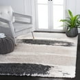 thumbnail image 2 of SAFAVIEH Fontana Shag Dashiell Abstract Plush Area Rug, Grey/Ivory, 8' x 8' Square, 2 of 8