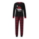 thumbnail image 1 of Pijamas familiares navideños a juego, camisetas de manga larga con estampado de letras y pantalones a cuadros. Ropa de dormir y estar por casa., 1 of 9