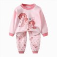 thumbnail image 4 of TOWED22 Toddler Infant Baby Girl Boy Outfits Long Sleeve Crewneck Tee Casual Joggers Pants 2pcs Fall Winter Clothes Clothing Set(Light Pink,4-5 Y), 4 of 5