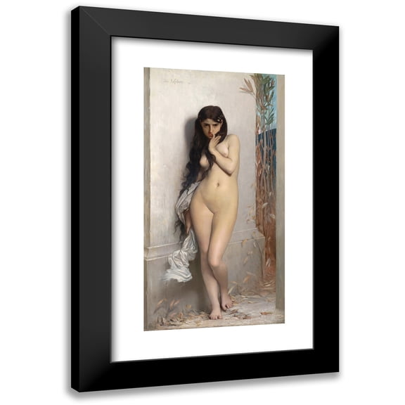 Jules Joseph Lefebvre 9x14 Black Modern Framed Museum Art Print Titled - The Grasshopper (1872)