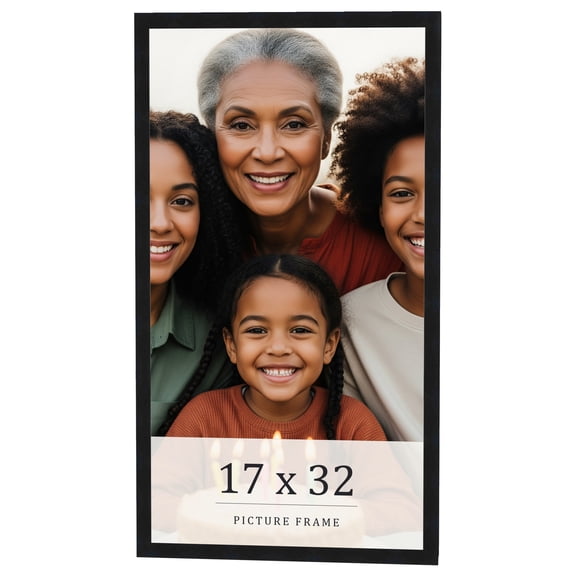 17x32 Frame Black Real Wood Picture Frame Width 0.75 inches | Interior Frame Depth 0.5 inches |