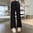 thumbnail image 7 of Otqutp Fleece Lined Sweatpants for Girls Elastic High Waist Wide Leg Baggy Joggers Pants Winter Casual Athletic Pants, 7 of 7