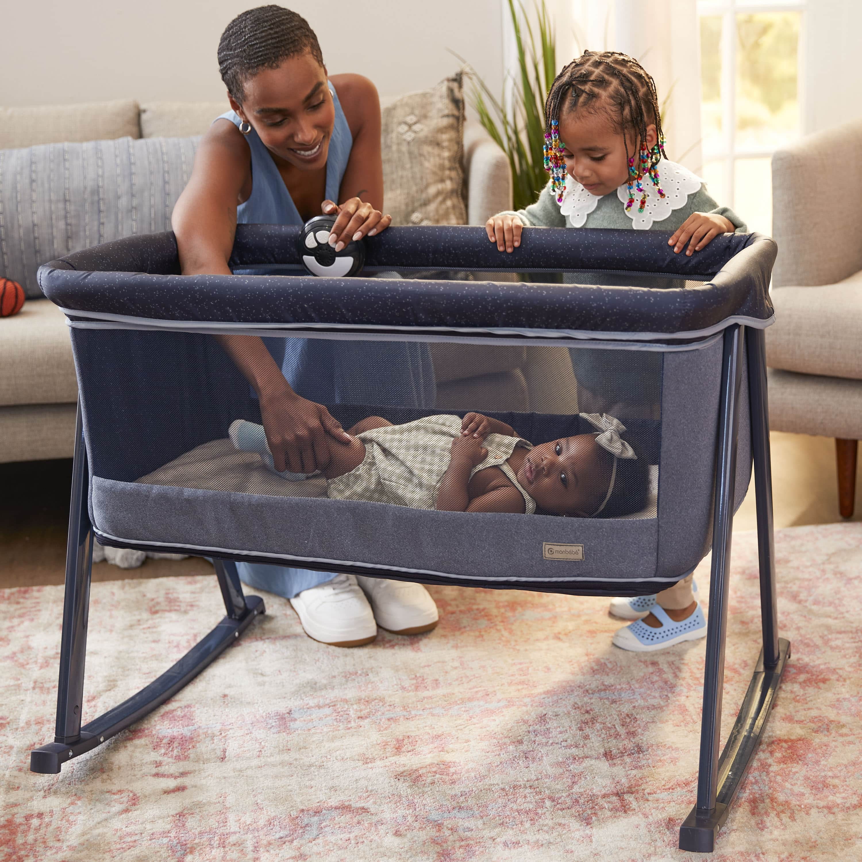Monbebe Rocking Baby Bassinet to Playard, Astros, Infant