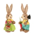 thumbnail image 2 of 2x Figura de conejo de primavera Adornos de conejito de Pascua tejidos Recuerdo Tejido artificial estilo A, 2 of 9