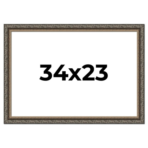 34x23 Frame Black Real Wood Picture Frame Width 2 inches | Interior Frame Depth 0.5 inches | Fitz