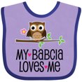 thumbnail image 3 of Inktastic My Babcia Loves Me Girls Owl Girls Baby Bib, 3 of 4