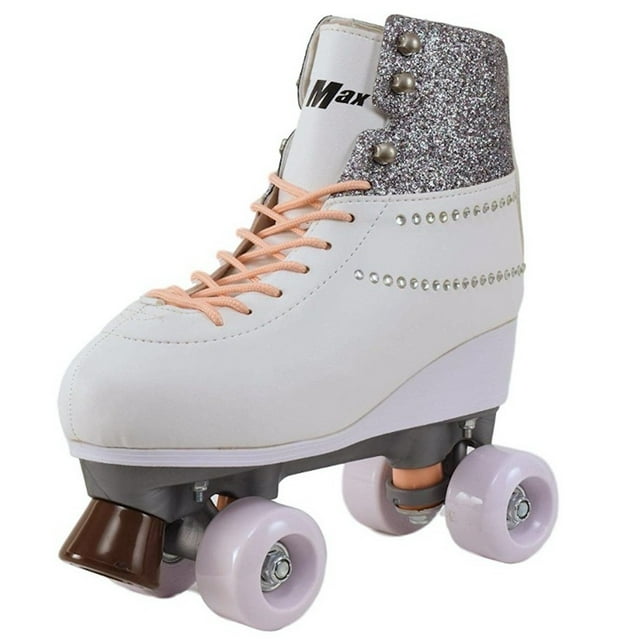 Quad Roller Skates for Girls and Women size 7 Women White and Silver