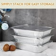 thumbnail image 7 of Aluminum Pans Trays with Deep Plastic Lids 25 Pack 3.58 Liter Disposable Containers with Heavy Duty Lids - 13"x9"x2.5" Inch Recyclable Deep Half Size Pans - Reusable Oven Air Fryer Freezer Safe Pan, 7 of 7