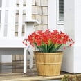 thumbnail image 4 of ZOELNIC 12 Bundles Artificial Flowers Outdoor UV Resistant Fake Flowers No Fade Faux Plants Garden Porch Window Box Decorating (Deep Red), 4 of 9