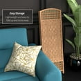 thumbnail image 3 of Red Lantern 4 ft. Short Fiber Weave Folding Screen - Natural - 4 Panels, 3 of 7