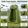 thumbnail image 4 of Portable Camping Shower Tent, Pop Up Privacy Tent, Outdoor Changing Room Toilet Tent Waterproof Privacy Shelter for Camping, Beach, Hiking, Fishing, 4 of 7