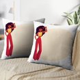 thumbnail image 4 of LALILO Throw Pillow Covers Young Woman With Long Afro Curly Hair Trousers Cushion Cover 18" x 18", 2 Pack, 4 of 6