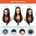 thumbnail image 3 of GLAM21USA HD LACE Front Wig Straight 13X6 Deep Transparent Lace Frontal Wigs 23 Inch Human Hair & Synthetic Master Blend Swiss Lace Curly Long Wig - Athena (2-DARKBROWN), 3 of 6