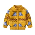 thumbnail image 1 of Toddler Boys Kids Fall Winter Cartoon Dinosaur Casual Knit Jacket Outwear Cardigan Sweaters 2-3 Years, 1 of 3