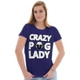 thumbnail image 3 of Crazy Pug Lady Dog Pets Owner Rescue Womens Slim Fit Graphic Tee Brisco Brands S, 3 of 5