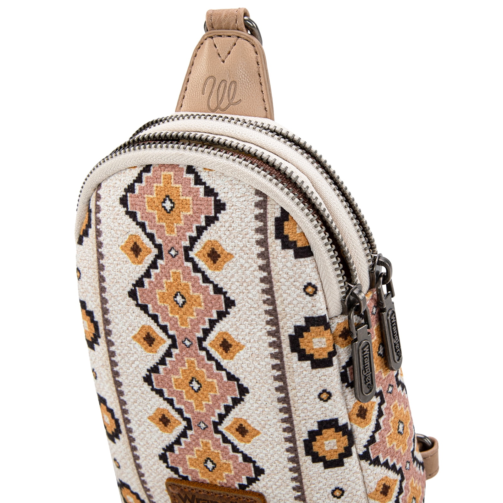 Wrangler Crossbody Sling Bags for Women Cross Body Purse with Detachable Strap, Tan