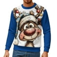 thumbnail image 2 of IWRICH Christmas Sweatshirt for Men Funny Printed Crewneck T Shirt Long Sleeve Outdoor Holiday Pullover Winter Tops Blue XL, 2 of 4