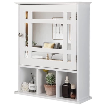 Homfa Bathroom Cabinet with Mirror and Adjustable Shelves
