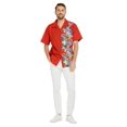 thumbnail image 2 of Hawaii Hangover Chemise en Coton Premium Aloha pour Hommes Orchidée Paradis Rouge TG, 2 of 5