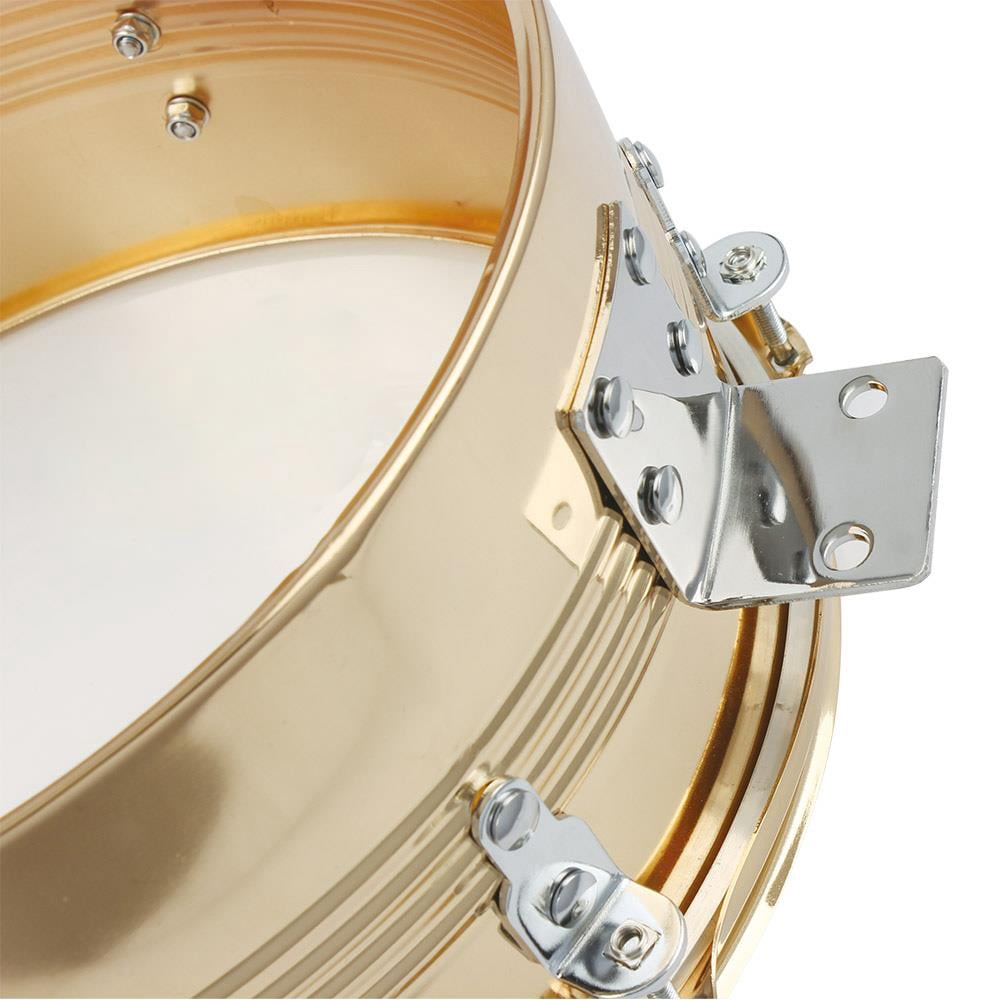 Glarry Percussion 13”&14” in Timbales Drum Set w/ Stand and Cowbell, Golden