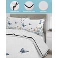 thumbnail image 4 of Quilts Twin XL Size, White Daisy Blossom Soft Comforter Bedding Set for Bed, Spring Graden Floral Butterflies Lightweight Quilted Bedspread with Pillow Cover(2 Pieces) for All Season, 68x98 Inch, 4 of 6
