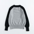 thumbnail image 3 of JIAYUE Girls Sweater Contrast Ralan Sleeve Boys Baby Crew Neck Pullover Warm Knitted Base Jacket (1Y 7Y) Classic Children Tops, 3 of 8