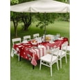 thumbnail image 3 of Outdoor Tablecloth with Umbrella Hole and Zipper, Red Pink Valentine's Day Rectangle Table Cloth 60x84 Inch Waterproof Tablecloth, Love Heart Eucalyptus Leaves Rustic Picnic Table Cover for Patio, 3 of 7
