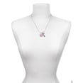 thumbnail image 3 of Delight Jewelry Silvertone Domed Multi Color RRT - Love and Lock Charm Necklace, 18"+1", 3 of 4