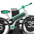 thumbnail image 3 of Flip Bicycle Clock, Battery Operated Mechanical Desk Clock, Vintage Retro Style, for Home and Office, Green, 3 of 4