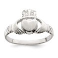 thumbnail image 4 of 925 Sterling Silver Solid Claddagh Ring Size 7, 4 of 7
