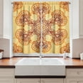 thumbnail image 2 of Ambesonne Ethnic Kitchen Curtains, Oriental Vintage Ornaments, 55"x45", Dark Orange Apricot, 2 of 3