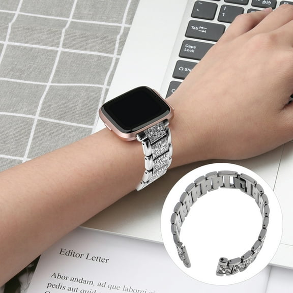 Milisten Rhinestone Watch Band Golden Metal Replacement Strap for Unisex Use